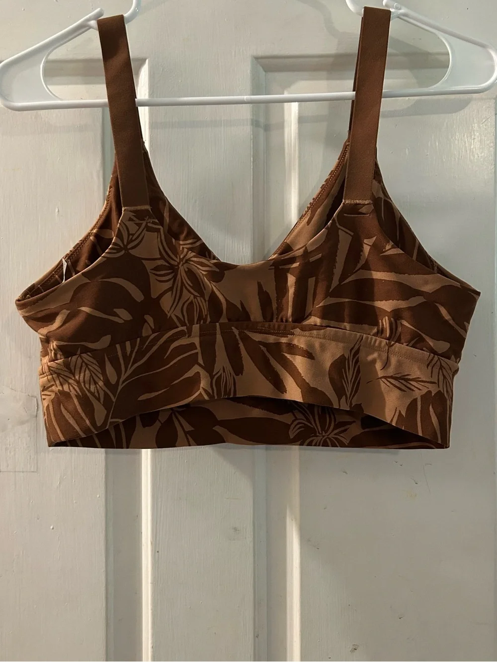 aerie Brown Tropical-Print Swim Bralette